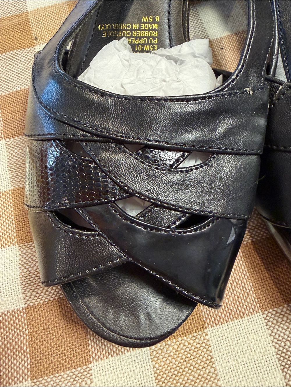 Comfy by Beacon Black Slingback Sandals 8.5W Wide Comfort NWOT